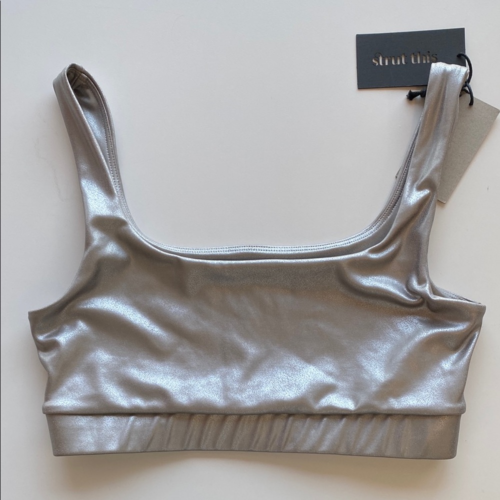 NWT Strut This Women's Silver Bralette Top size small